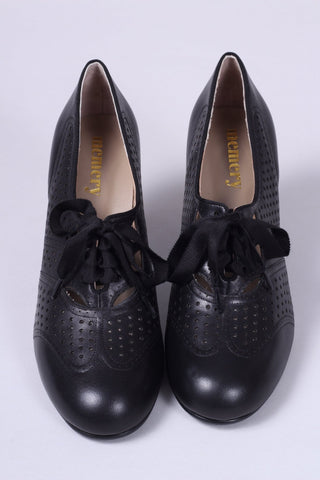 1930s everyday oxford high heel shoes, black, Marie - memery