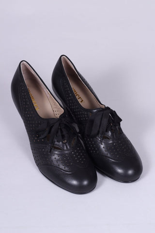 1930s everyday oxford high heel shoes, black, Marie - memery