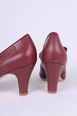 1930s everyday oxford high heel shoes - Brown Red - Marie - memery