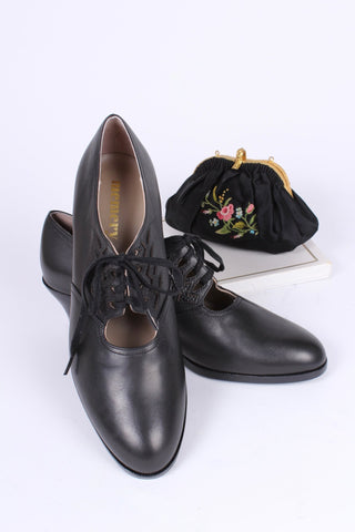 1930s everyday Oxford shoes, black, Emma - memery