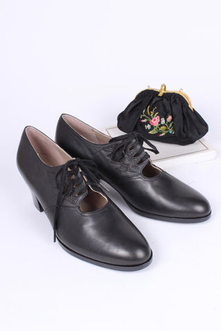 1930s everyday Oxford shoes, black, Emma - memery