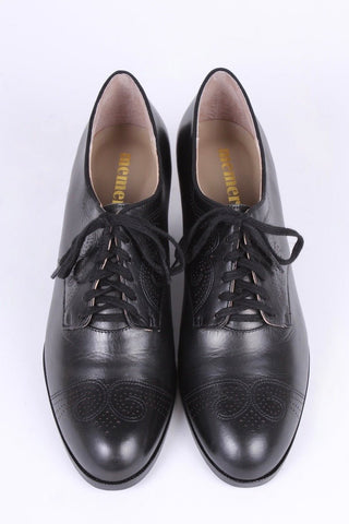 1930s everyday Oxford shoes, black, Juliette - memery