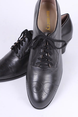 1930s everyday Oxford shoes, black, Juliette - memery