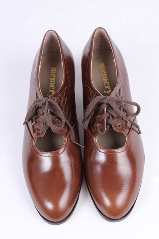 1930s everyday Oxford shoes, brown, Emma - memery