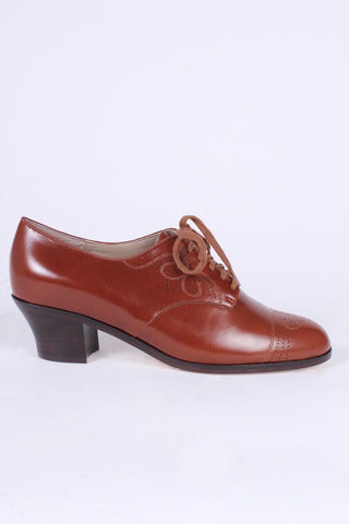 1930s everyday oxford shoes, Cognac Brown, Juliette - memery