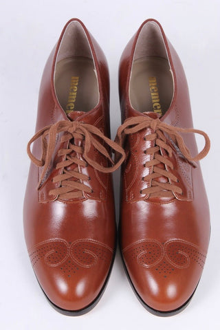 1930s everyday oxford shoes, Cognac Brown, Juliette - memery