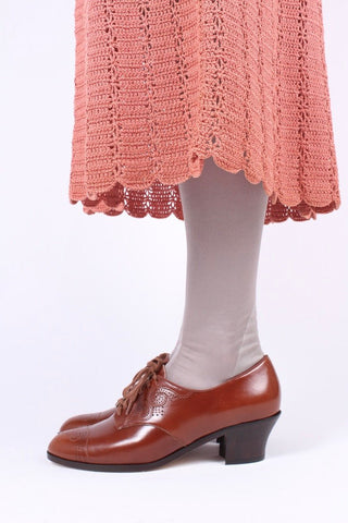 1930s everyday oxford shoes, Cognac Brown, Juliette - memery