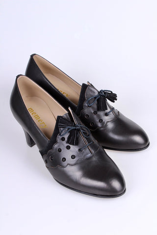 1930s everyday Oxford shoes with tassels - Black - Mildred - memery