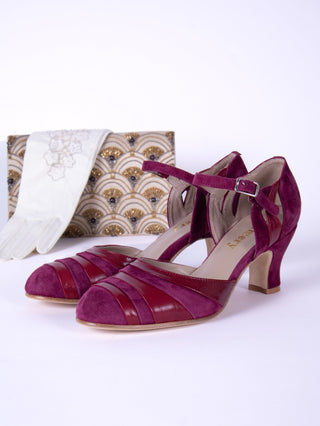 1930s two - tone evening shoes - Burgundy - Thelma - memery