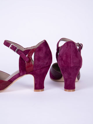 1930s two - tone evening shoes - Burgundy - Thelma - memery