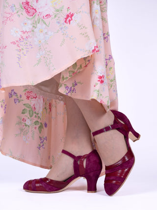 1930s two - tone evening shoes - Burgundy - Thelma - memery