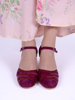 1930s two - tone evening shoes - Burgundy - Thelma - memery