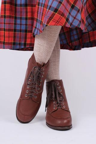 1930s/1940s Style Winter Snow Boots with Fur - Brown - Rita - memery