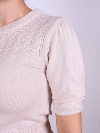 1940s / 1950s style short - sleeved pullover - Cream - Sally - memery