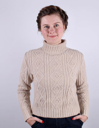 1940s / 1950s vintage style turtleneck pullover - Cream - Inger - memery