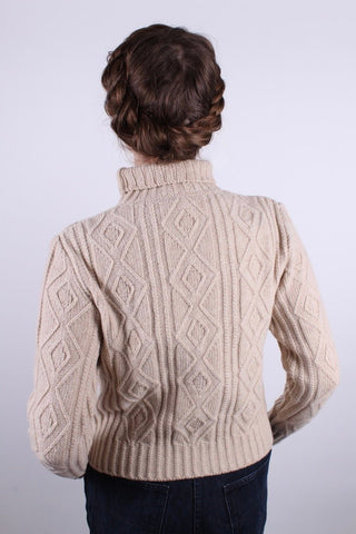 1940s / 1950s vintage style turtleneck pullover - Cream - Inger - memery