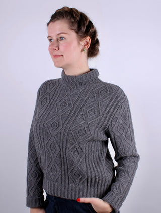1940s / 1950s vintage style turtleneck pullover - Dark gray - Inger - memery