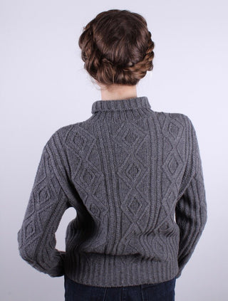 1940s / 1950s vintage style turtleneck pullover - Dark gray - Inger - memery