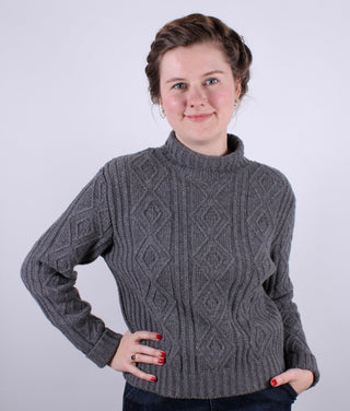 1940s / 1950s vintage style turtleneck pullover - Dark gray - Inger - memery