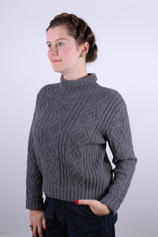 1940s / 1950s vintage style turtleneck pullover - Dark grey - Inger - memery