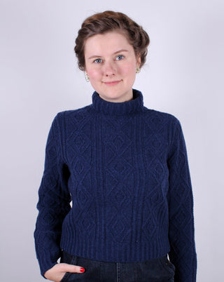 1940s / 1950s vintage style turtleneck pullover - Navy blue - Inger - memery