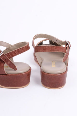 1940s / 50s style summer sandals / wedges - Brown - Sidse - memery