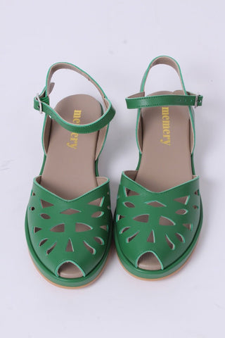 1940s / 50s style summer sandals / wedges - Green - Sidse - memery