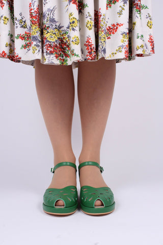 1940s / 50s style summer sandals / wedges - Green - Sidse - memery