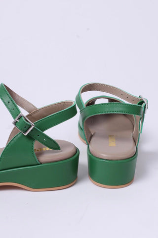 1940s / 50s style summer sandals / wedges - Green - Sidse - memery