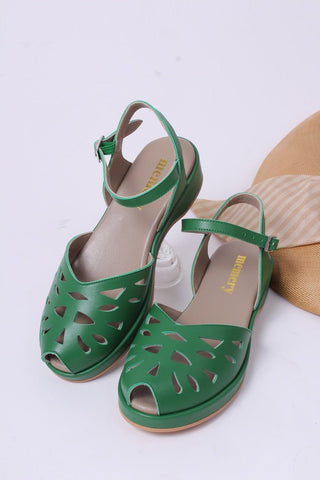 1940s / 50s style summer sandals / wedges - Green - Sidse - memery