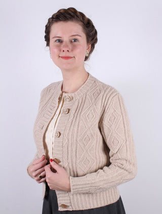 1940s - early 1960s vintage style cardigan - Cream - Ingrid - memery