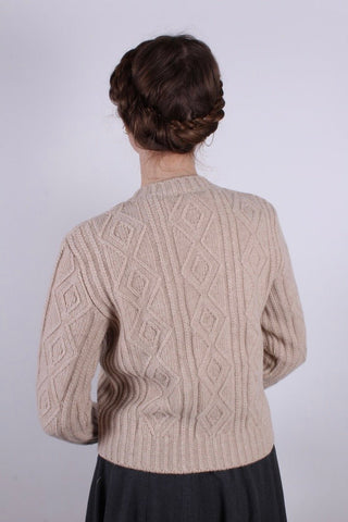 1940s - early 1960s vintage style cardigan - Cream - Ingrid - memery