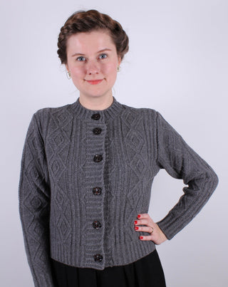 1940s - early 1960s vintage style cardigan - Dark gray - Ingrid - memery