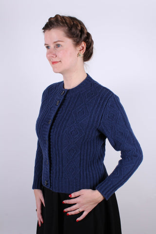 1940s - early 1960s vintage style cardigan - Navy blue - Ingrid - memery