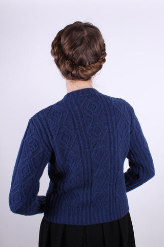 1940s - early 1960s vintage style cardigan - Navy blue - Ingrid - memery