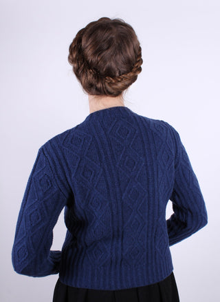 1940s - early 1960s vintage style cardigan - Navy blue - Ingrid - memery