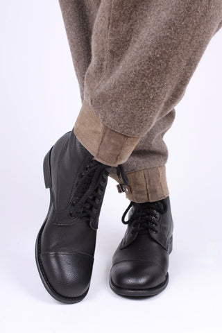 1940s Men's Military Boots - Black - Robbie - memery