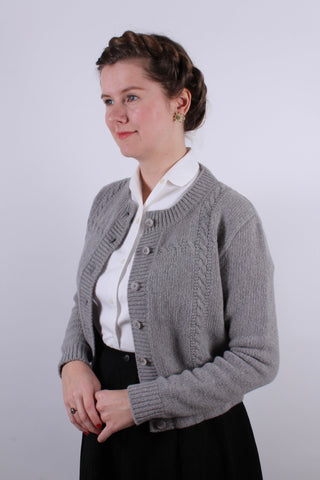 1940s vintage style cardigan - Light grey - Vera - memery