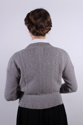 1940s vintage style cardigan - Light grey - Vera - memery