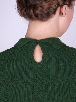 1940s vintage style pullover - Merino - Green - Gertrud - memery
