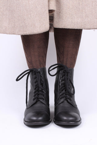 1940s Women's Military Boots - Black - Robbie - memery