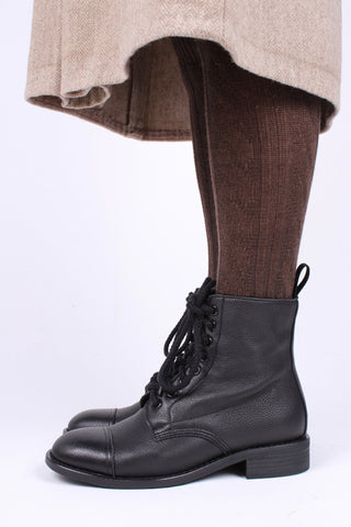 1940s Women's Military Boots - Black - Robbie - memery