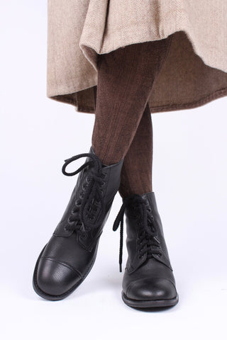 1940s Women's Military Boots - Black - Robbie - memery