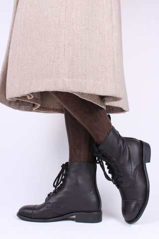 1940s Women's Military Boots - Black - Robbie - memery