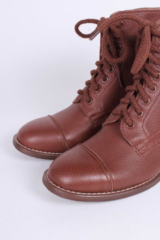 1940s Women's Military Boots - Brown - Robbie - memery