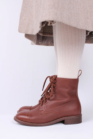 1940s Women's Military Boots - Brown - Robbie - memery