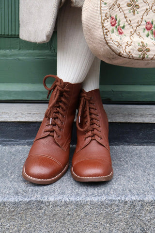 1940s Women's Military Boots - Brown - Robbie - memery