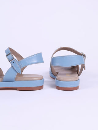 1950s sandals with claud - shaped pattern - Blue pastel - Joy - memery