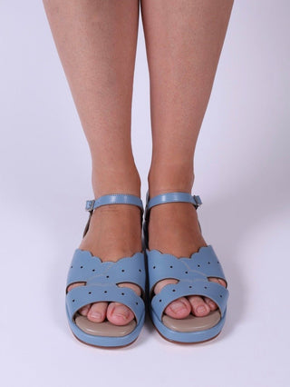 1950s sandals with claud - shaped pattern - Blue pastel - Joy - memery