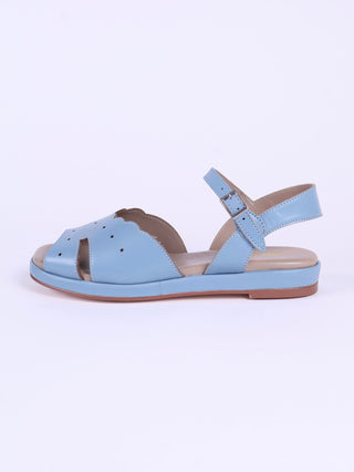 1950s sandals with claud - shaped pattern - Blue pastel - Joy - memery